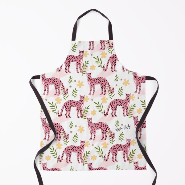 Aperçu de l'œuvre Standing jaguar Pattern pink- white background créée et vendue par Studio Lydia Lovely.