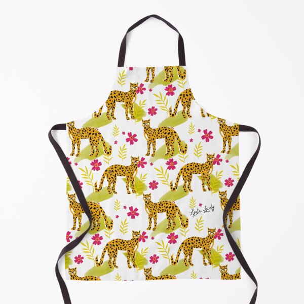 Aperçu de l'œuvre Standing jaguar Pattern yellow- white background créée et vendue par Studio Lydia Lovely.