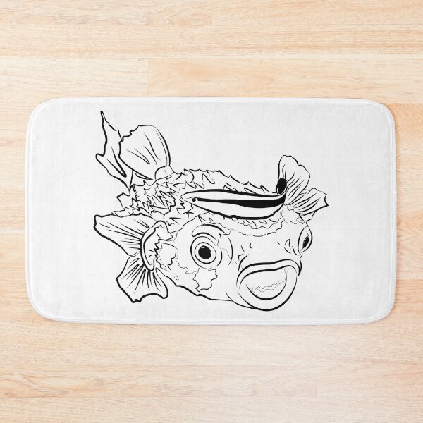 Item preview, puffer fish porcupinefish confused and amazed by cleaner fish designed and sold by MiraNomegusta.
