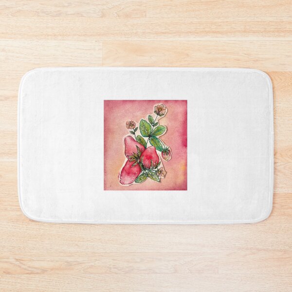Item preview, Pretty pink strawberry watercolour painting designed and sold by velvetch3rry.