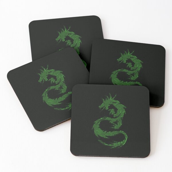 Item preview, Lime Green Dragon Abstract Tattoo Style Black Background Distorted designed and sold by kattakitty.