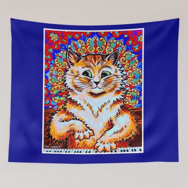 Item preview,  CAT PLAYING A PIANO : Vintage Psychedelic Abstract Louis Wain Print designed and sold by posterbobs.