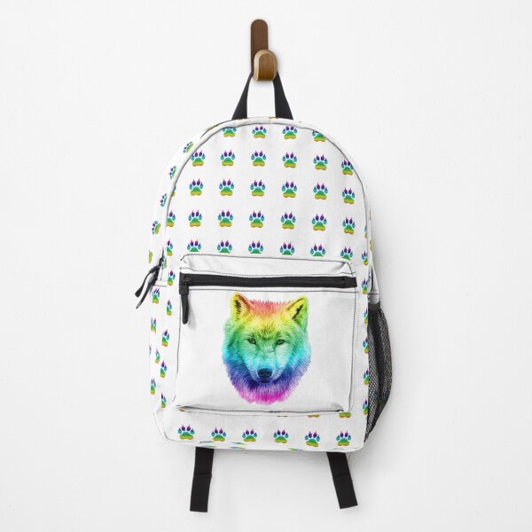 Item preview, Wolf portrait - rainbow colorized version 1 designed and sold by SylvieG18.