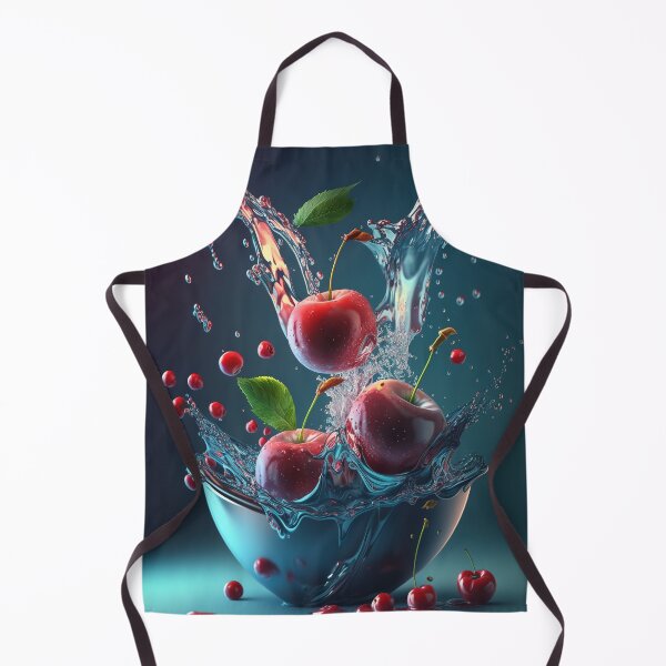 Item preview, Cherries splashing into a bowl of water printart 3 designed and sold by jetaiart.