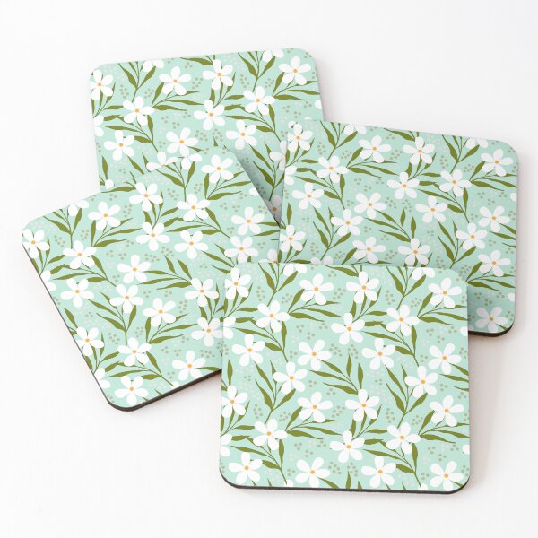 Item preview, Floral seamless pattern on mint green background designed and sold by Jayjaynaenae.
