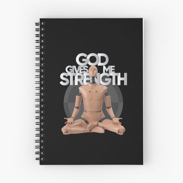 Item preview, God Gives Me Strength from Crash Test Dummy Yellow Brown Crash Test Man Sitting With Praying Position With Crash Sign As Background designed and sold by activlifewear.