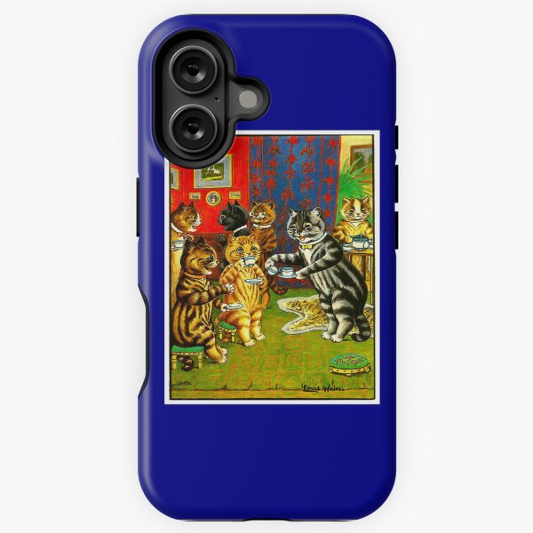 Aperçu de l'œuvre CAT TEA PARTY : Impression Louis Wain abstraite lunatique vintage créée et vendue par posterbobs.