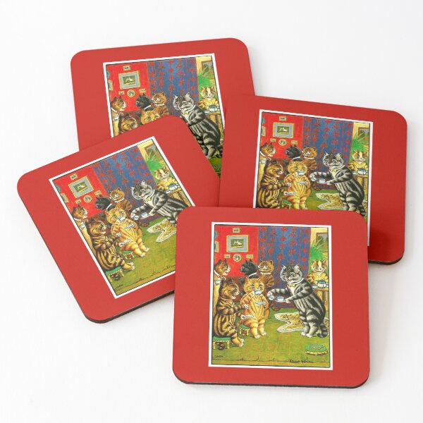 Item preview, CAT TEA PARTY : Vintage Whimsical Abstract Louis Wain Print designed and sold by posterbobs.