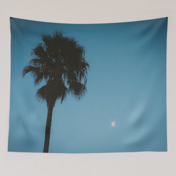 Aperçu de l'œuvre California Palm Tree at Night under the Moon V2 créée et vendue par Family Journey with God.