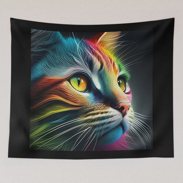 Item preview, cat rainbow art numérique designed and sold by wanado.