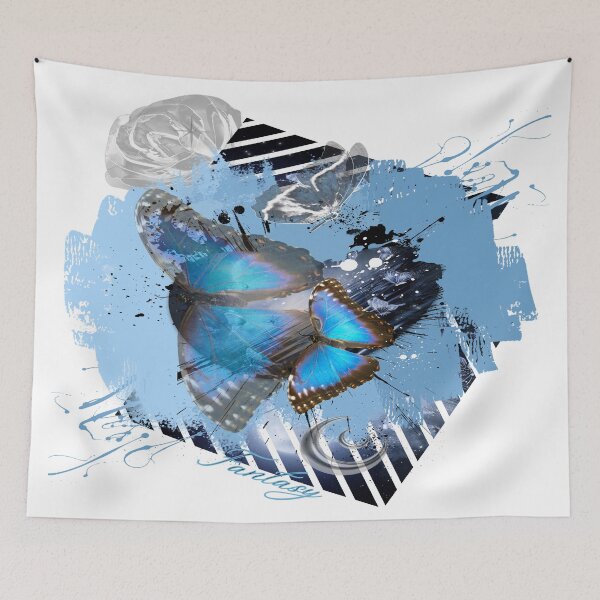 Item preview, Flight of butterflies on silver moon night, beautiful illustration in abstract and modern concept designed and sold by Malogue.