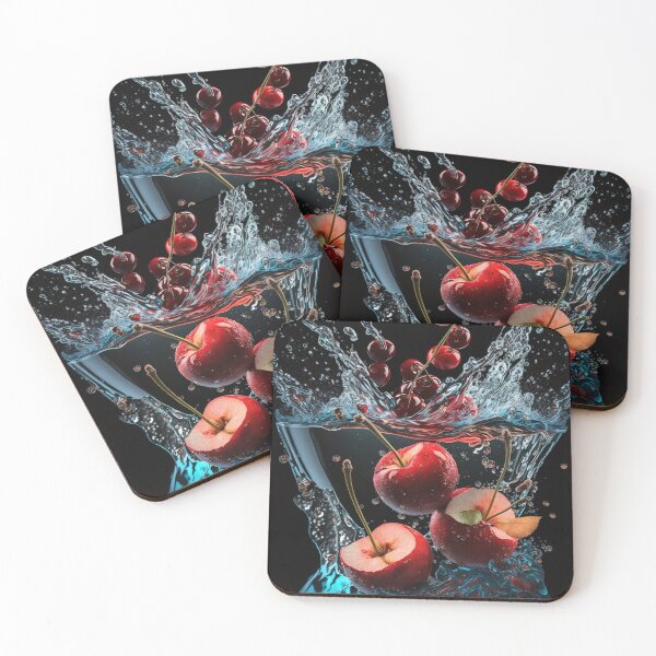 Item preview, Cherries splashing into a bowl of water printart 8 designed and sold by jetaiart.