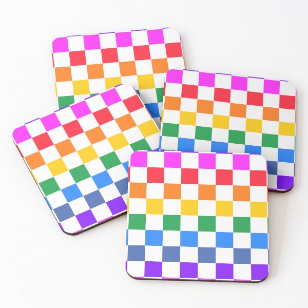 Item preview, Bright rainbow checkerboard designed and sold by LittleBettyMakes.