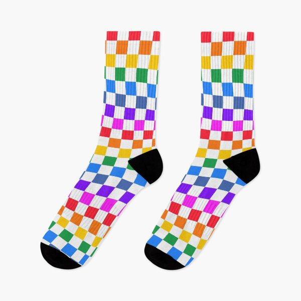 Item preview, Bright rainbow checkerboard designed and sold by LittleBettyMakes.