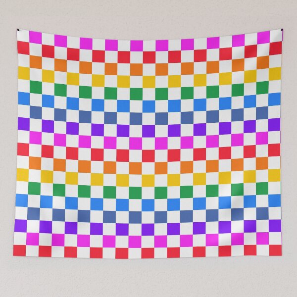 Item preview, Bright rainbow checkerboard designed and sold by LittleBettyMakes.
