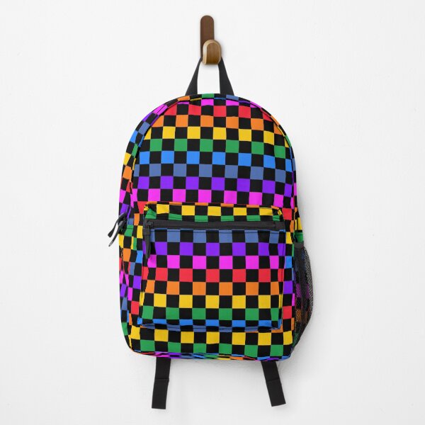 Item preview, Rainbow and black checkerboard designed and sold by LittleBettyMakes.