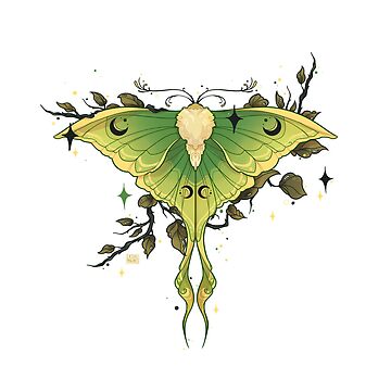 Artwork thumbnail, Luna Moth Sticker and Tote by CasualPancakes
