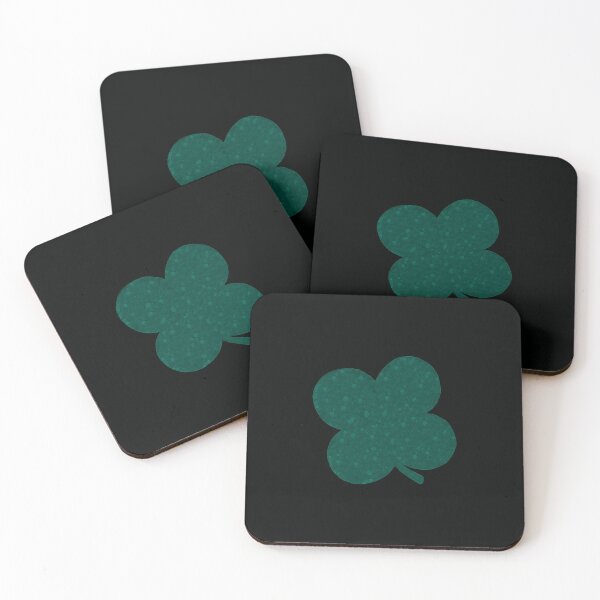 Item preview, Trébol de cuatro hojas de la suerte verde esmeralda Negro BG Día de San Patricio Suerte irlandesa designed and sold by kattakitty.