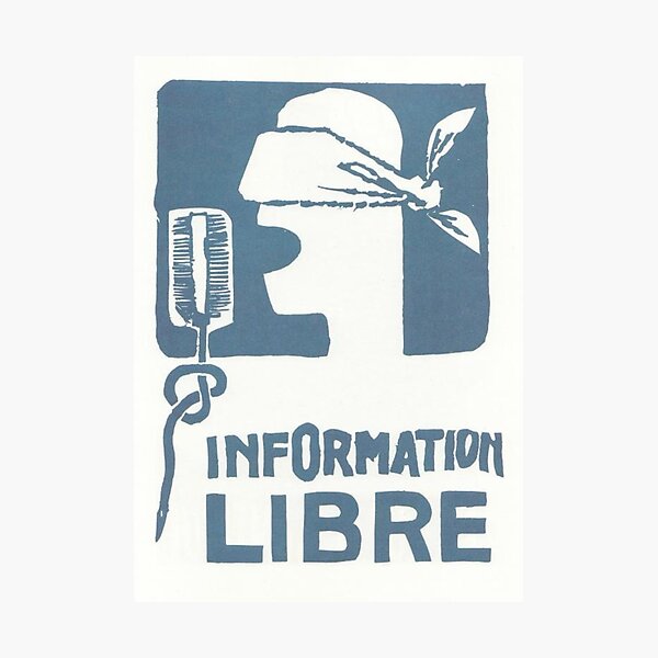 Item preview, "Information Libre" May '68 Situationist Poster designed and sold by FightCommodity.