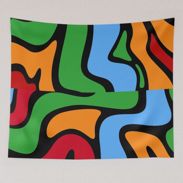 Item preview, 70 S Groovy Wavy Swirl Lines designed and sold by TheCatmeow2000.