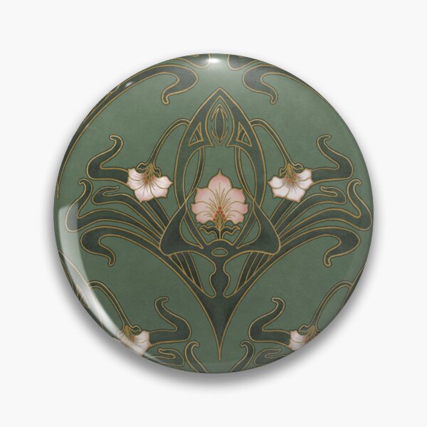 Item preview, Green Art Nouveau Wallpaper designed and sold by GildedMagnolia.