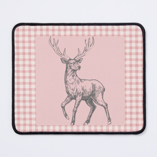Item preview, pink plaid deer rustic homestead style designed and sold by aquinavortex.