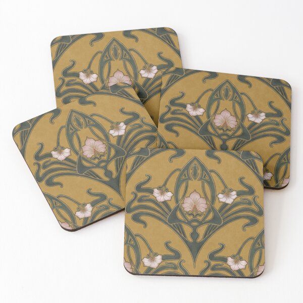 Item preview, Gold Art Nouveau Wallpaper designed and sold by GildedMagnolia.