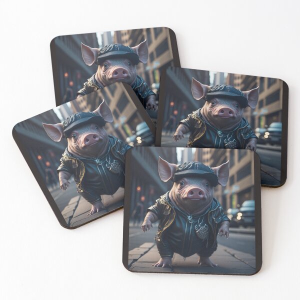 Item preview, futuristic baby gangster pig designed and sold by Grimspencilart.