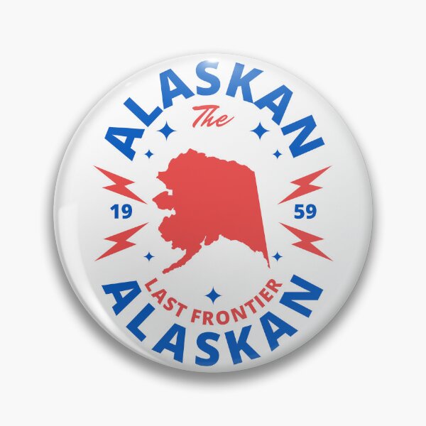 Item preview, Alaskan - Alaska State Map Badge - The Last Frontier designed and sold by Ranggasme.