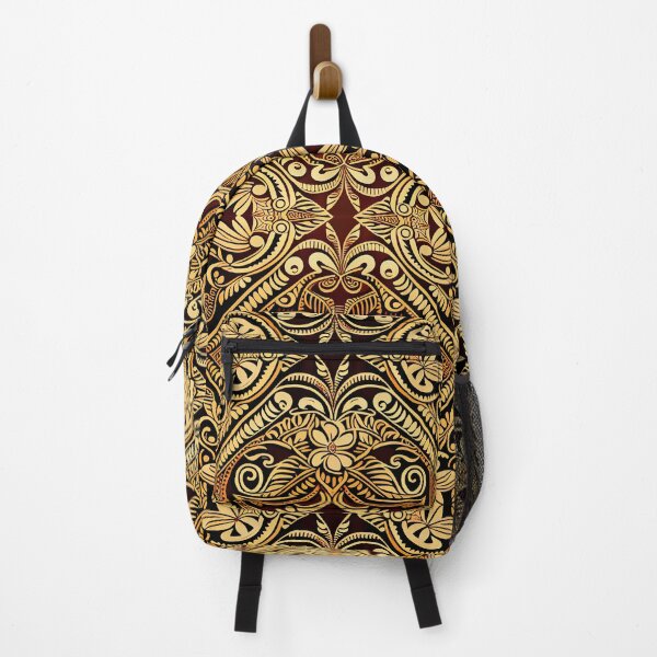Item preview, shining golden floral polynesian pattern designed and sold by AstraNovaStudio.