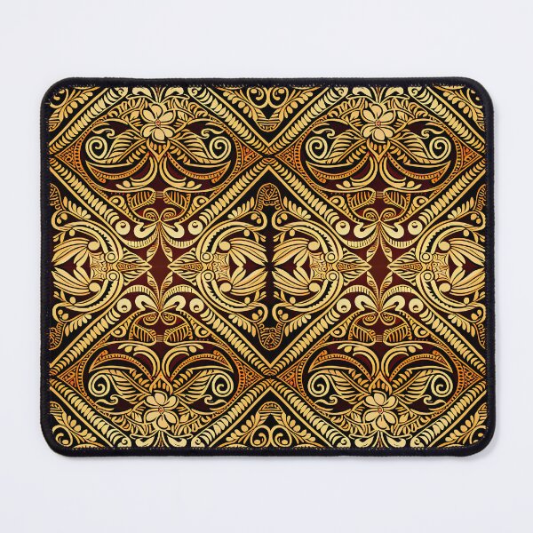 Item preview, shining golden floral polynesian pattern designed and sold by AstraNovaStudio.