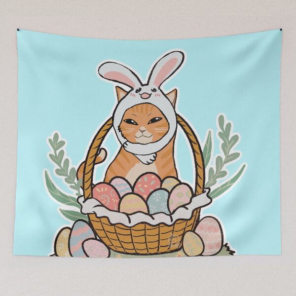 Item preview, Happy Easter from Cheese Cat! | Cute Orange Cat Easter designed and sold by Golden Turtle Studio.