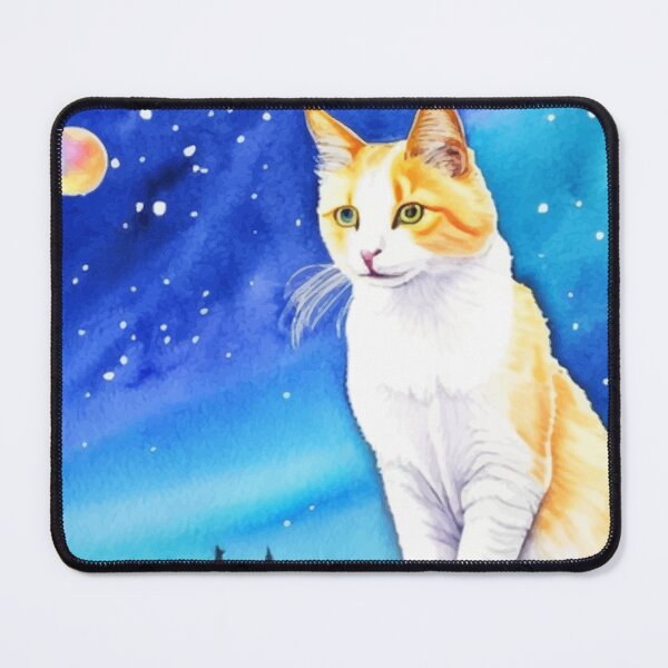 Item preview, Cat under the moon and blue starry sky designed and sold by ArtisticAllure1.