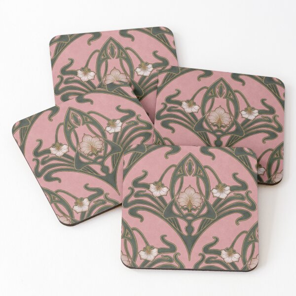 Item preview, Pink Art Nouveau Wallpaper designed and sold by GildedMagnolia.
