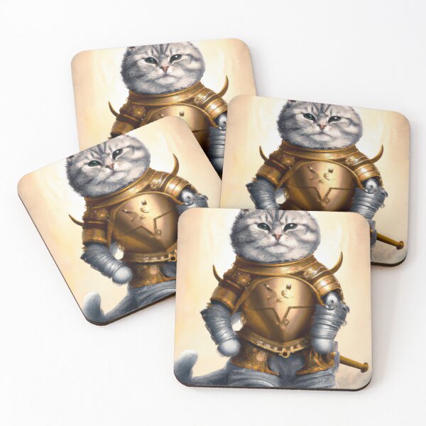 Item preview, Stunning armor knight cat-Edited AI generated art designed and sold by Frostp.