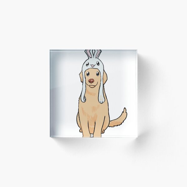 Artikelvorschau, Golden Retriever mit Häschenohr | Hasenohr Golden Retriever entworfen und verkauft von Golden Turtle Studio.