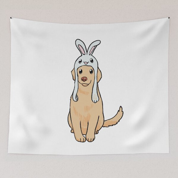 Item preview, Golden Retriever with Bunny ear | Bunny ear Golden retriever designed and sold by Golden Turtle Studio.