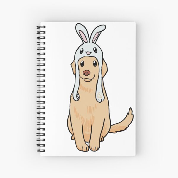 Golden Retriever with Bunny ear | Bunny ear Golden retriever Spiral Notebook
