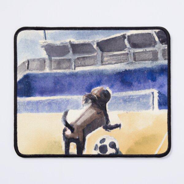 Item preview, Dog playing soccer at the stadium-Edited AI generated art designed and sold by Frostp.