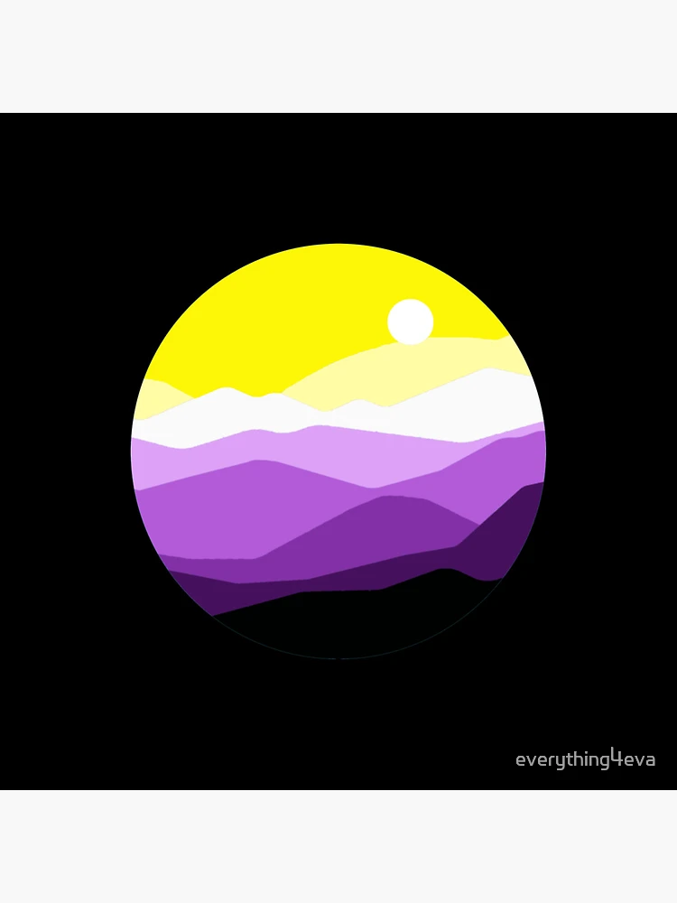 Thumbnail 4 of 4, Clock, Subtle Nonbinary Pride Flag Landscape designed and sold by everything4eva.