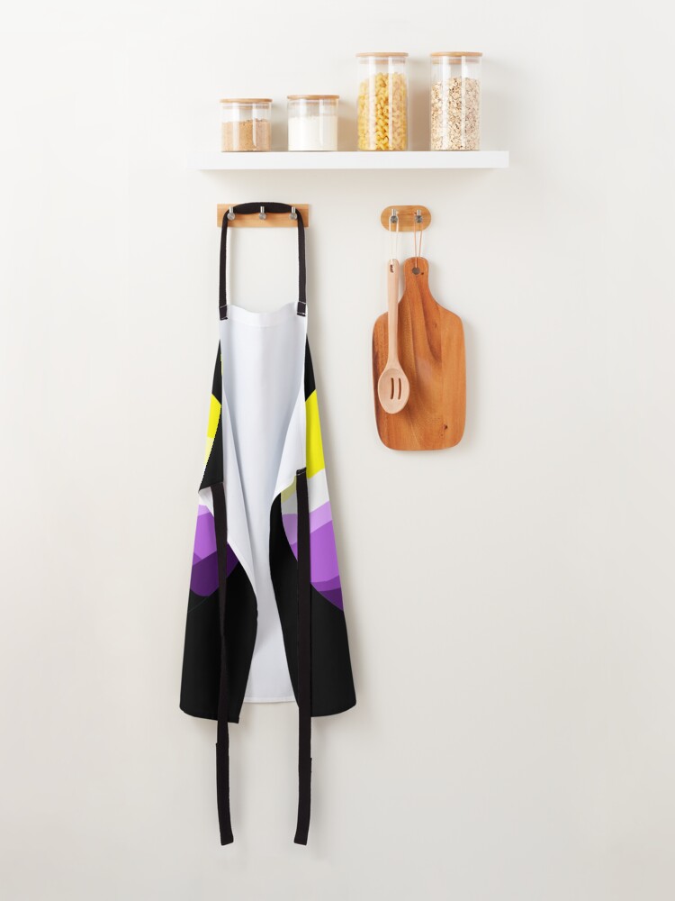 Thumbnail 2 of 6, Apron, Subtle Nonbinary Pride Flag Landscape designed and sold by everything4eva.