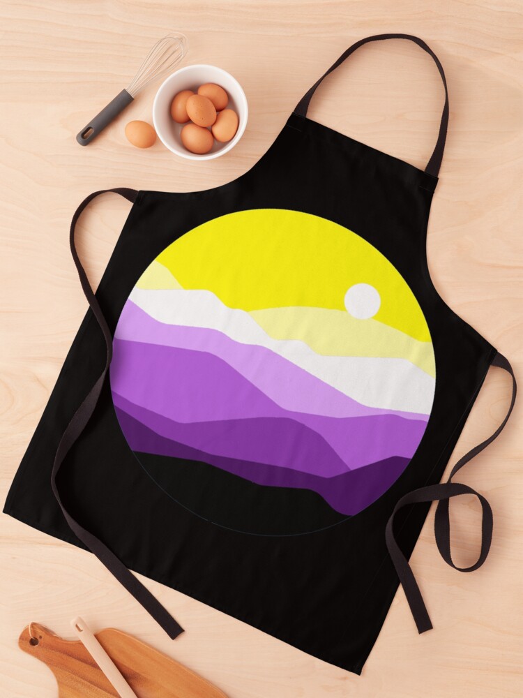 Thumbnail 1 of 6, Apron, Subtle Nonbinary Pride Flag Landscape designed and sold by everything4eva.