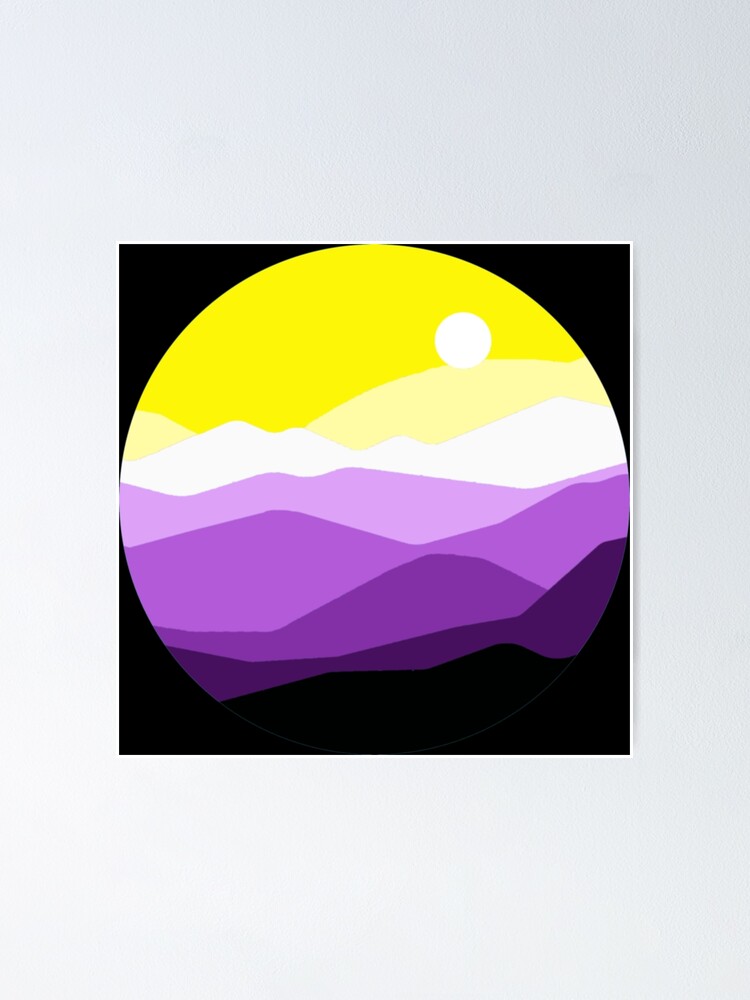 Thumbnail 1 of 3, Poster, Subtle Nonbinary Pride Flag Landscape designed and sold by everything4eva.