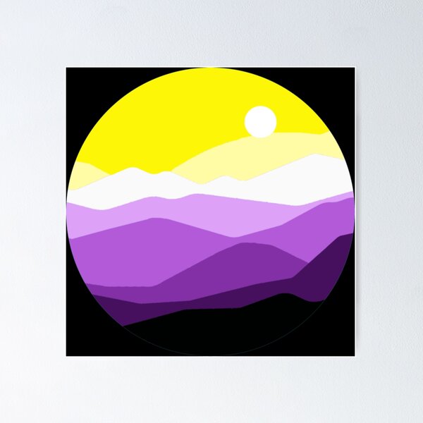 Item preview, Subtle Nonbinary Pride Flag Landscape designed and sold by everything4eva.