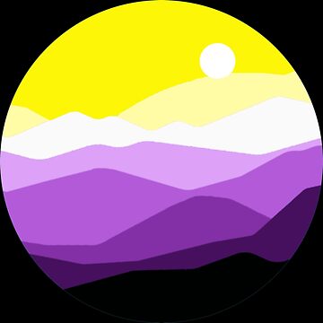 Artwork thumbnail, Subtle Nonbinary Pride Flag Landscape by everything4eva