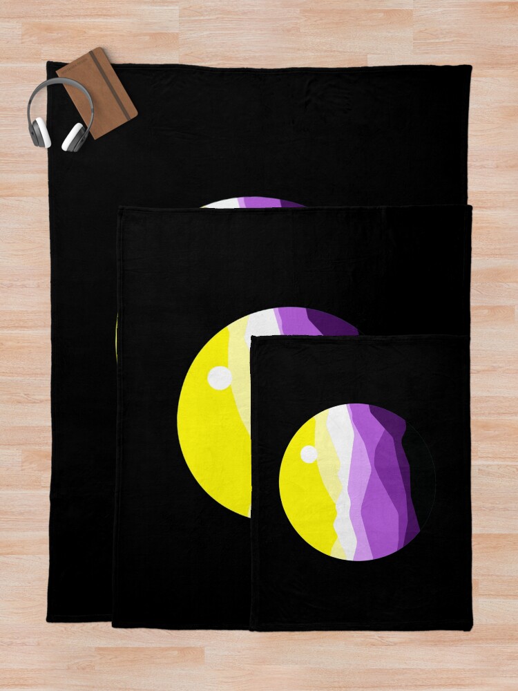 Thumbnail 5 of 6, Throw Blanket, Subtle Nonbinary Pride Flag Landscape designed and sold by everything4eva.