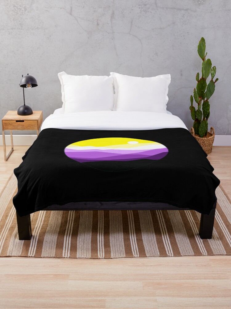 Thumbnail 1 of 6, Throw Blanket, Subtle Nonbinary Pride Flag Landscape designed and sold by everything4eva.