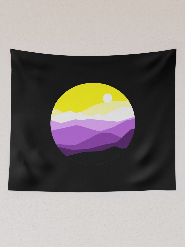 Thumbnail 2 of 3, Tapestry, Subtle Nonbinary Pride Flag Landscape designed and sold by everything4eva.