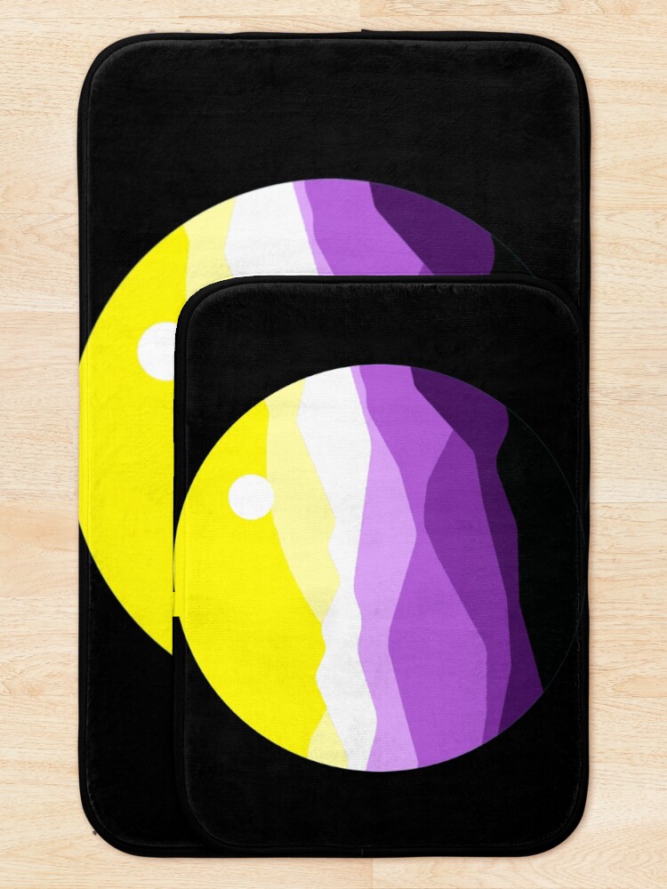 Thumbnail 5 of 6, Bath Mat, Subtle Nonbinary Pride Flag Landscape designed and sold by everything4eva.