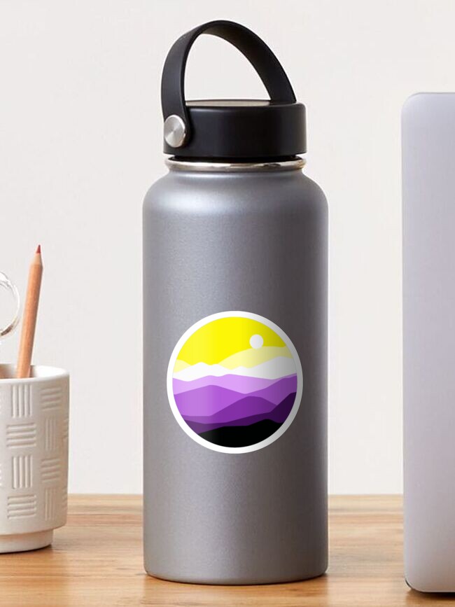 Thumbnail 1 of 3, Sticker, Subtle Nonbinary Pride Flag Landscape designed and sold by everything4eva.